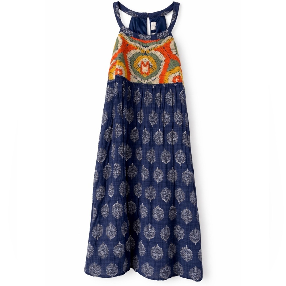 THML Navy Printed Halter Embroidery Mini
Dress - Picture 2 of 4